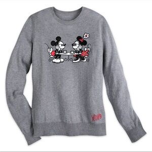 NEW Disney Parks Mickey and Minnie Mouse Amor Crew Neck Sweatshirt